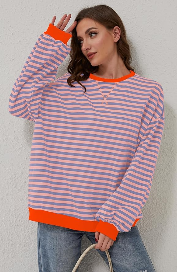 Tiare | Sweater a rayas de cuello redondo