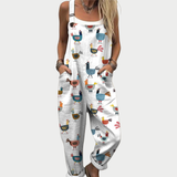 Antülef | Jardinera ancha con estampado de gallinas