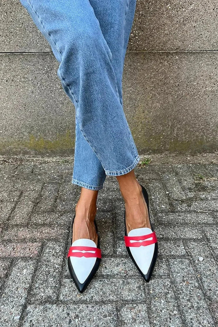 Helga | Slippers en punta bicolor
