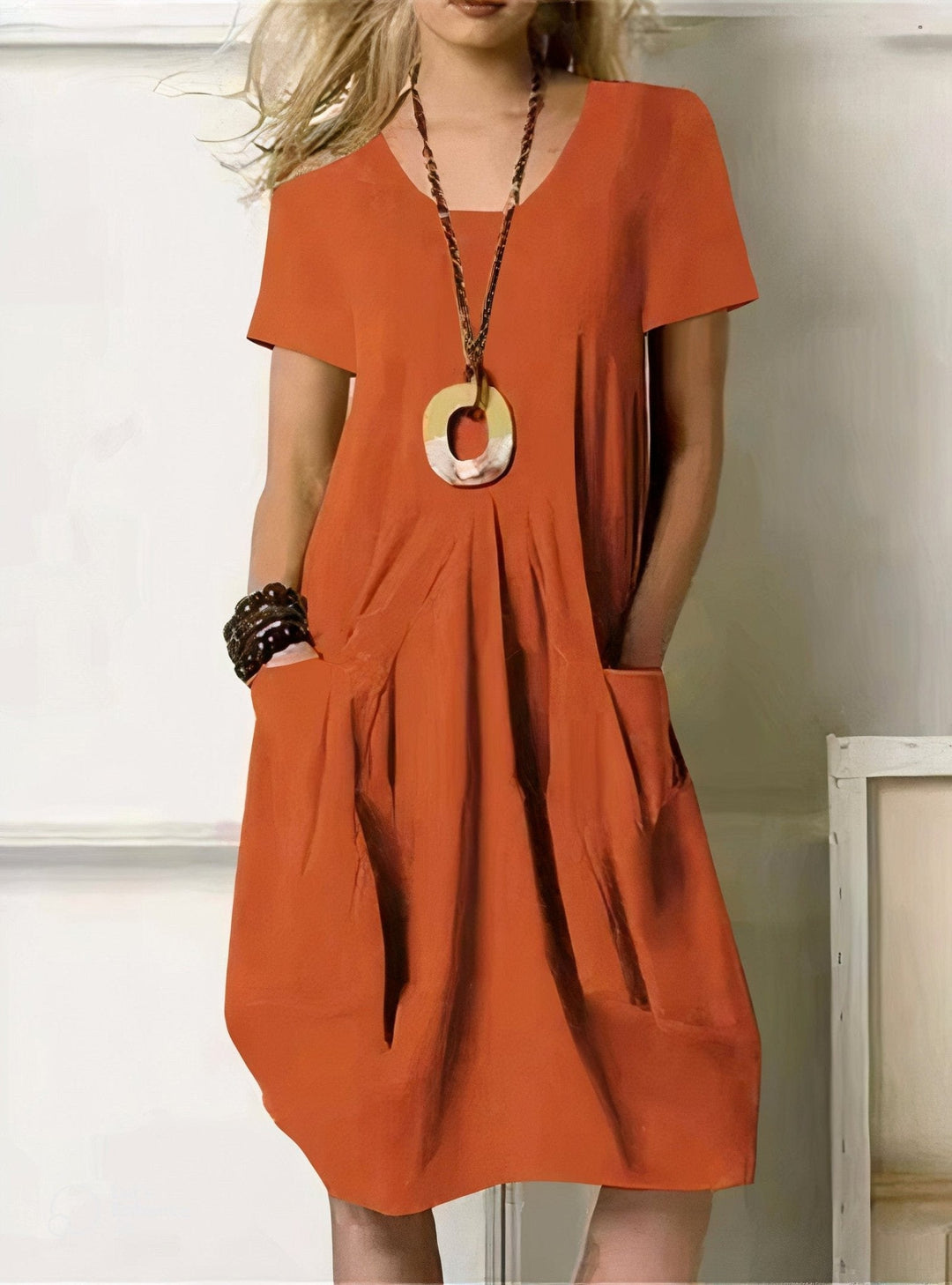 Pastora | Vestido midi de algodón con bolsillos