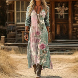 Yocelyn | Vestido largo floral de manga larga