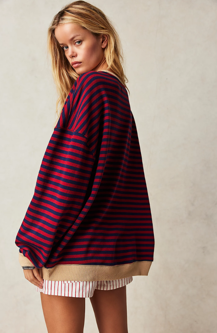 Tiare | Sweater a rayas de cuello redondo