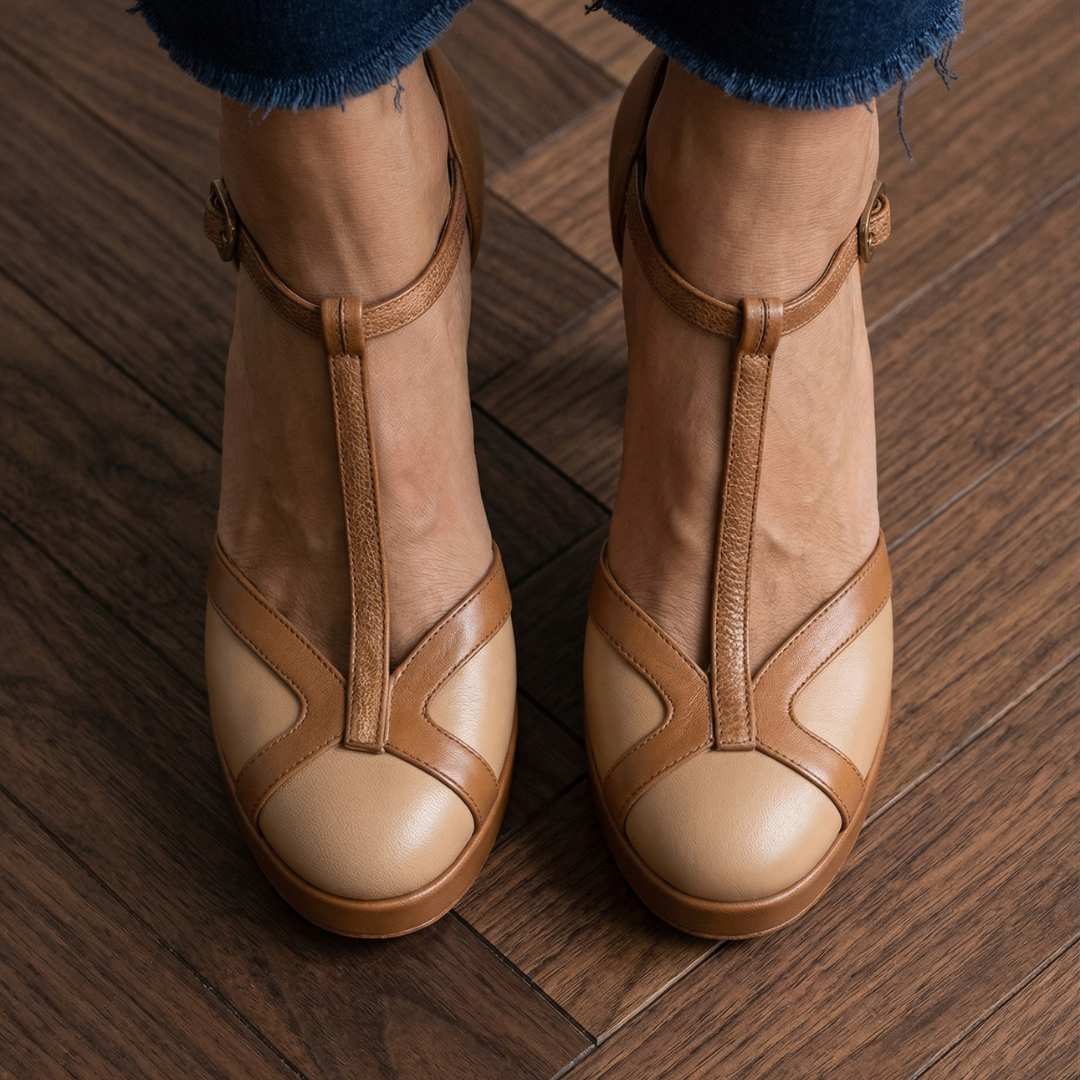 Clementina | Zapatos de taco retro con punta cerrada