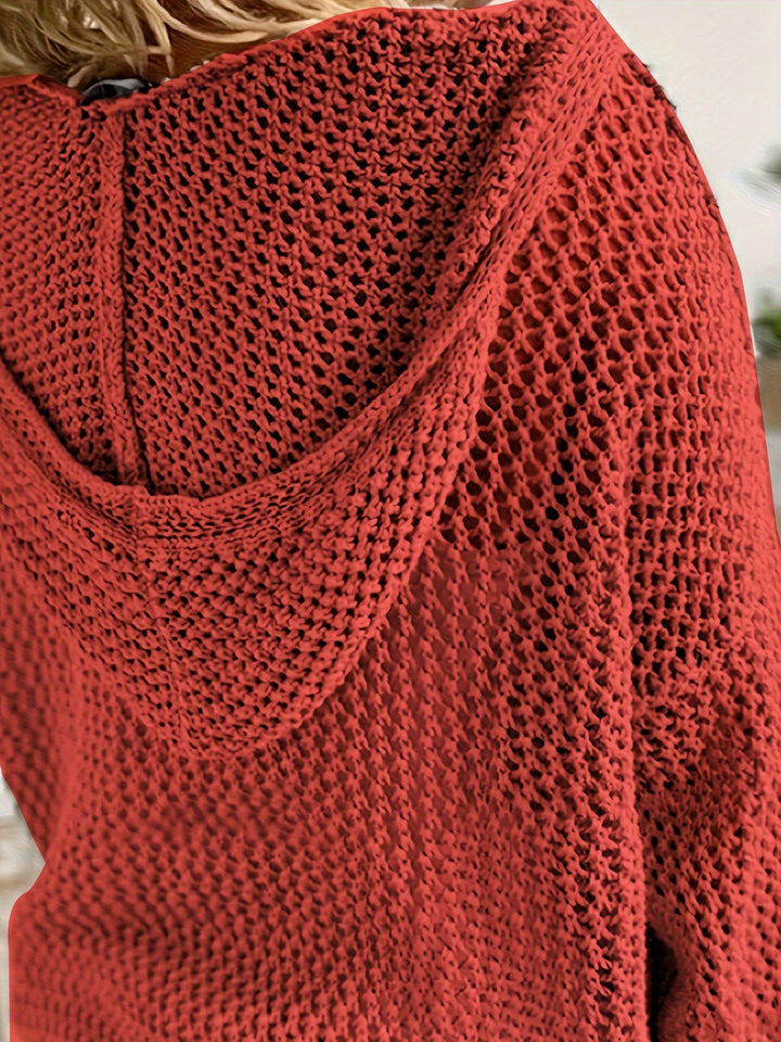 Zoila | Sweater tejido calado con capucha