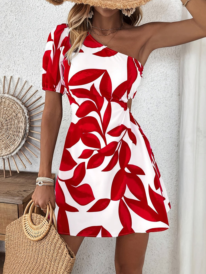 Corina | Vestido un hombro con manga abullonada