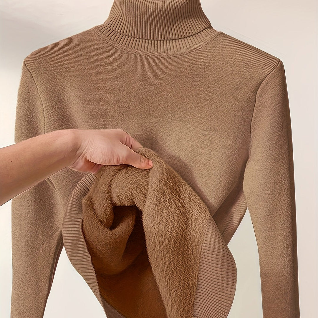 Linda | Sweater cuello alto con forro afelpado