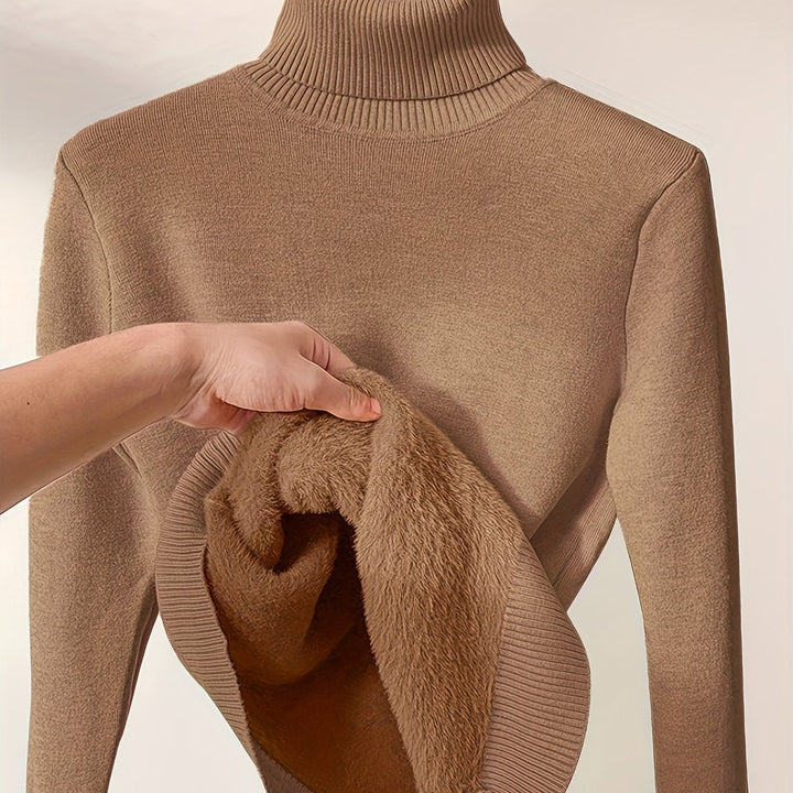 Linda | Sweater cuello alto con forro afelpado