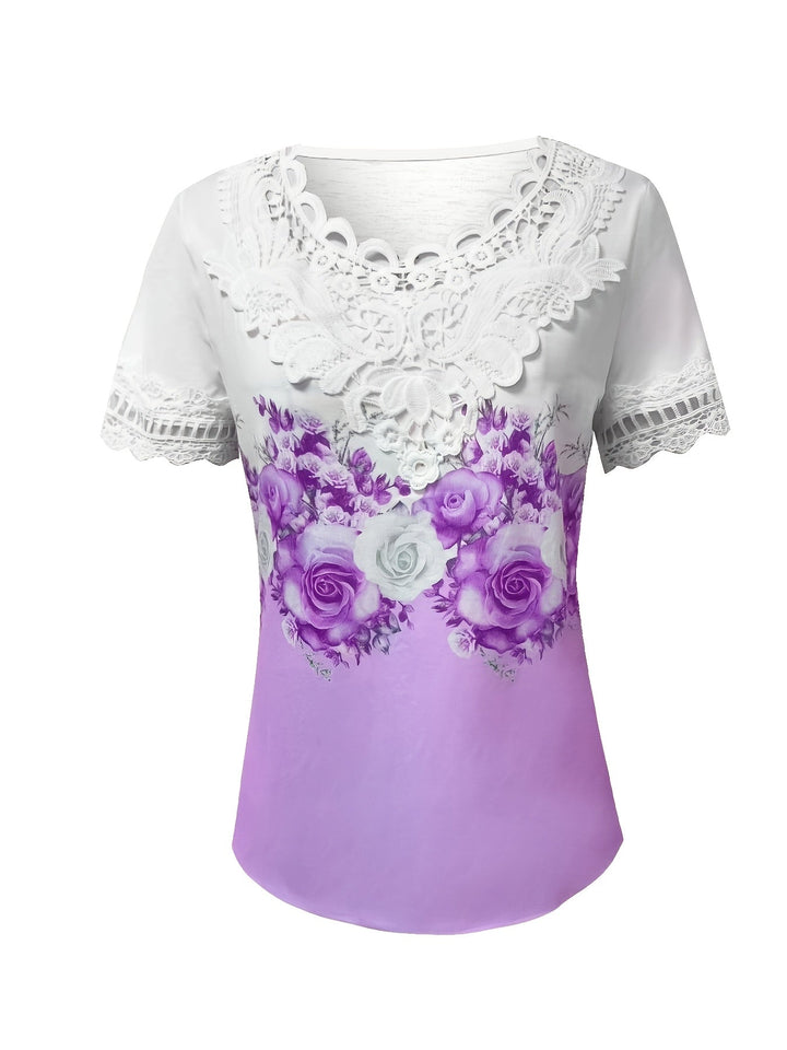 Yamileth | Top floral con encaje