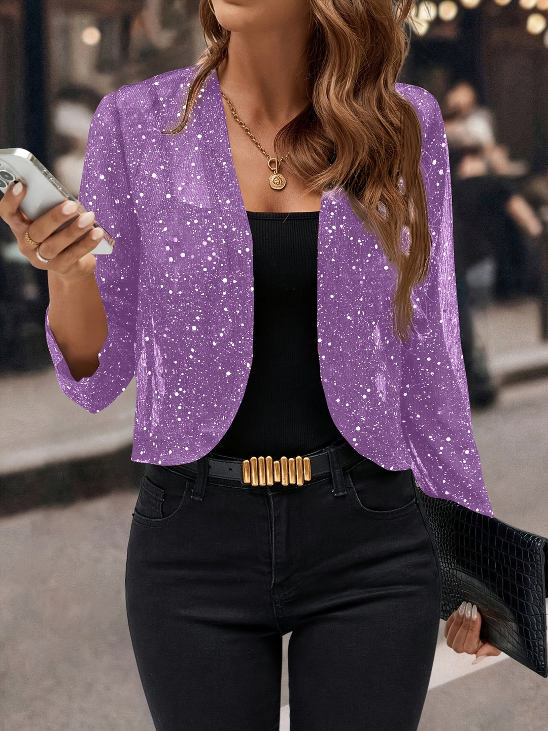 Ayaní | Chaqueta corta con brillo