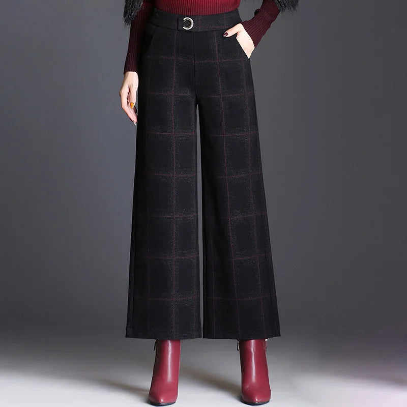 Elsa | Pantalones de pierna ancha a cuadros