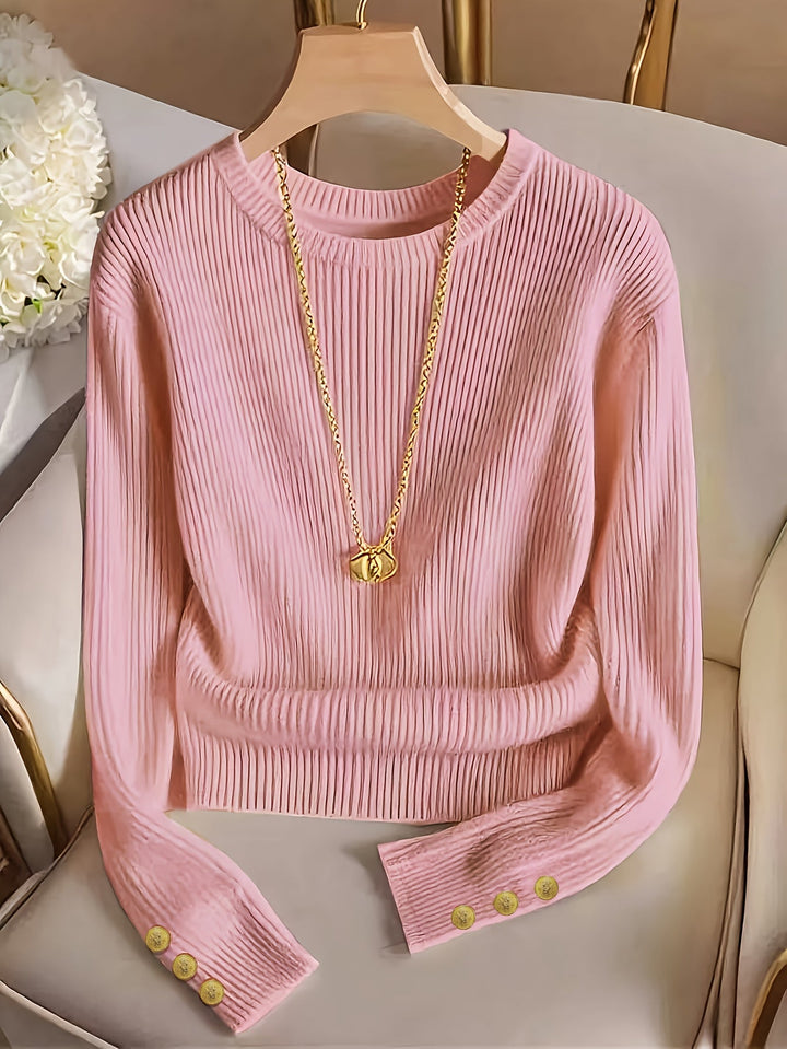 Kimberly | Sweater acanalado con botones en puños