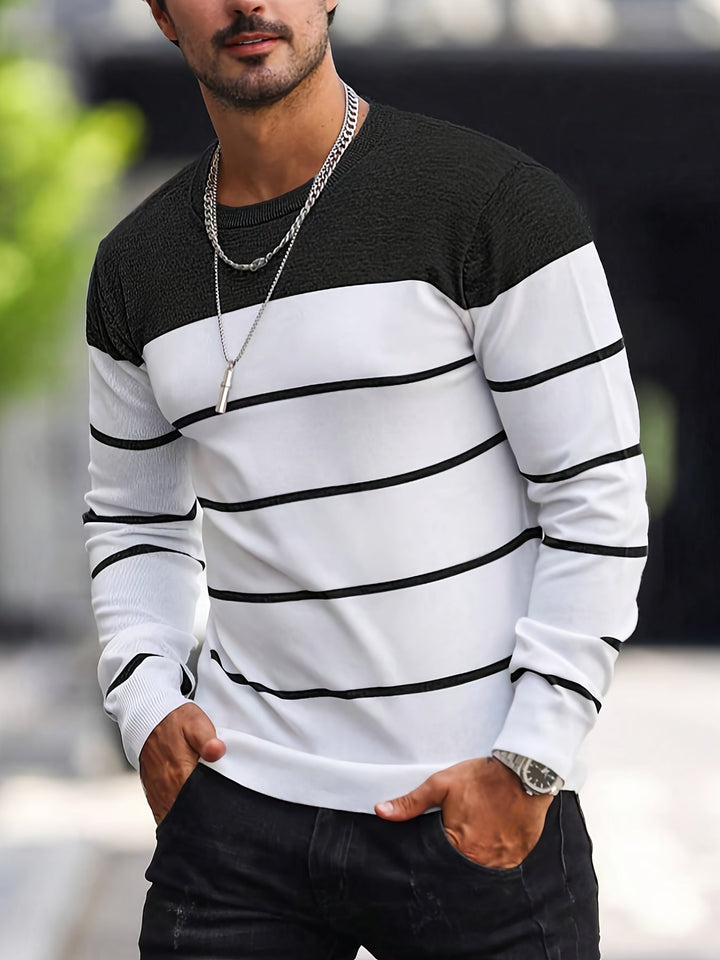 Enrique | Sweater a rayas cuello redondo