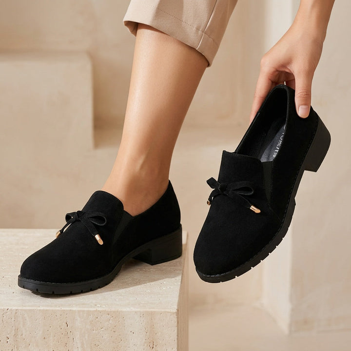 Ciriaca | Mocasines con moño y taco bajo