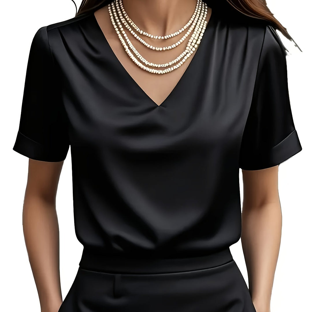 Elicura | Blusa drapeada cuello V