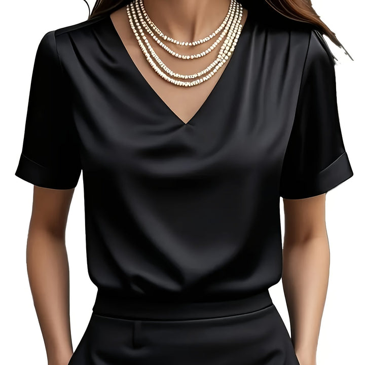 Elicura | Blusa drapeada cuello V