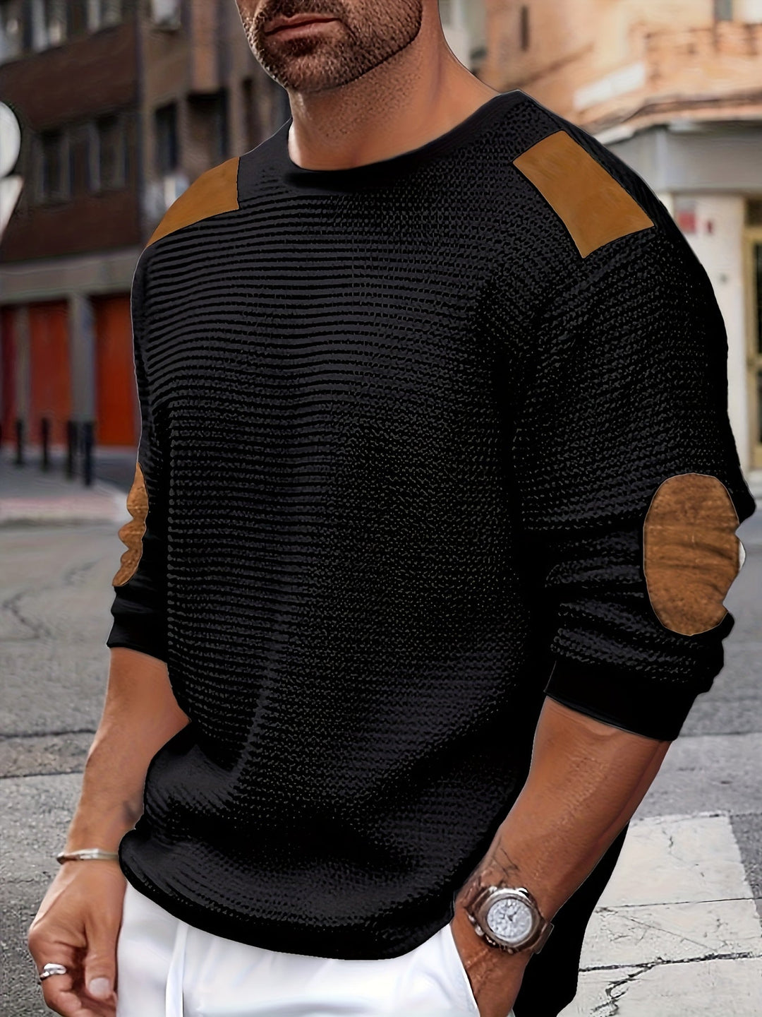 Emilio | Sweater texturado con coderas