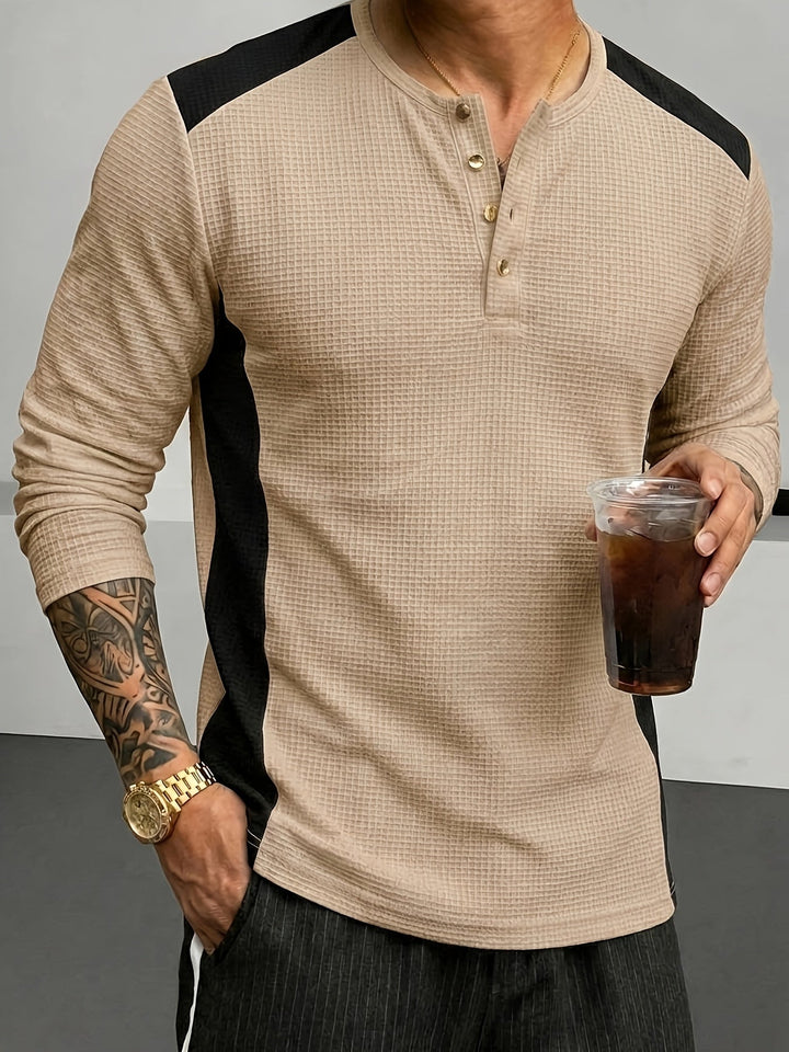 Gunther | Polera henley manga larga con textura