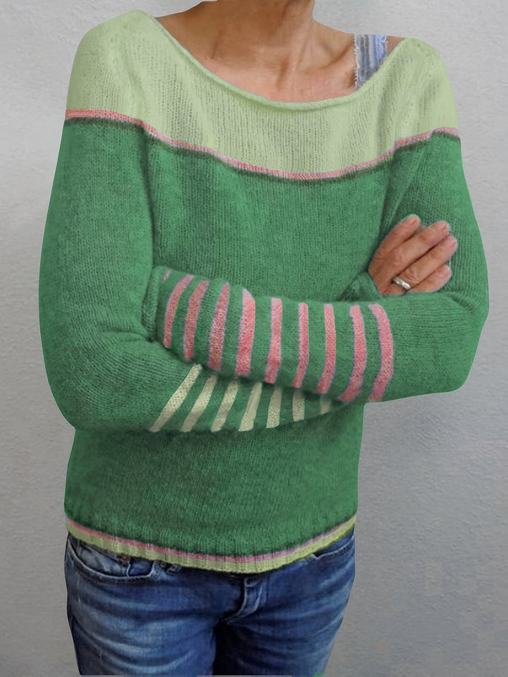 Grettel | Sweater cuello barco color block