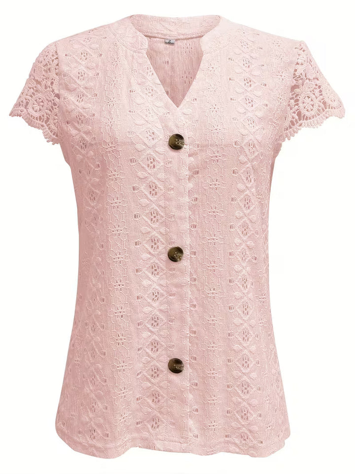 Gloria | Blusa calada con botones y escote en V