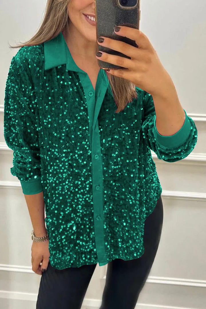 Irma | Blusa camisera con lentejuelas