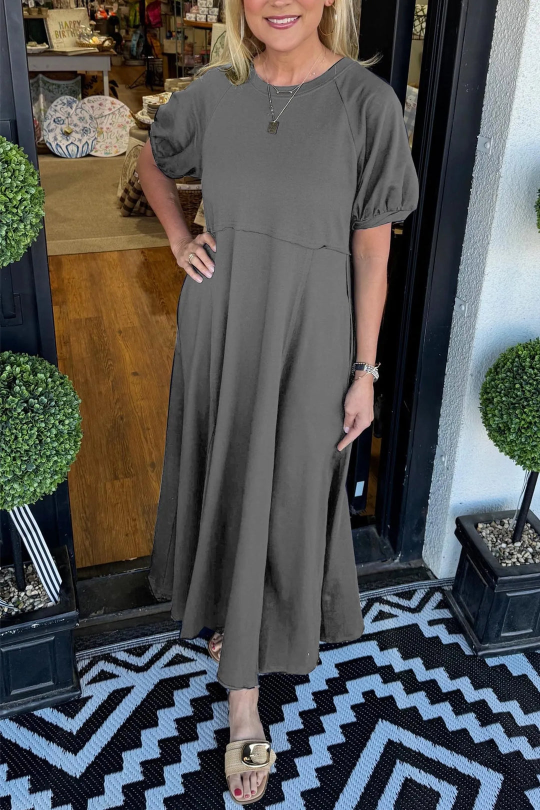 Leontina | Vestido largo manga abullonada