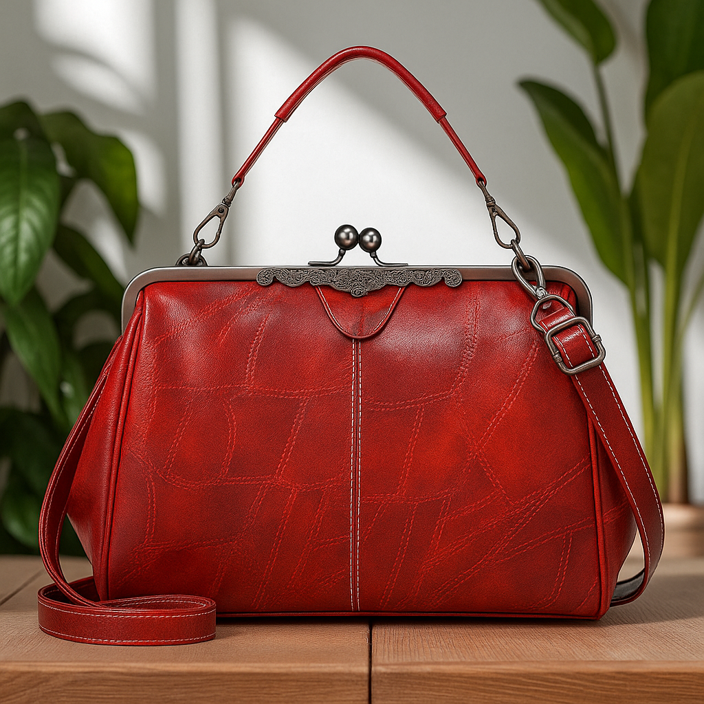 Delfina | Cartera vintage con cierre de beso