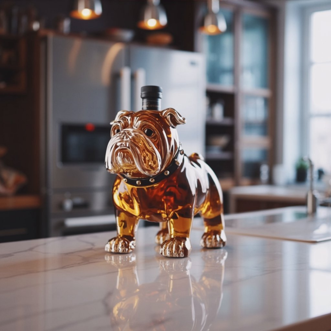 Manuel | Botella de whisky diseño bulldog