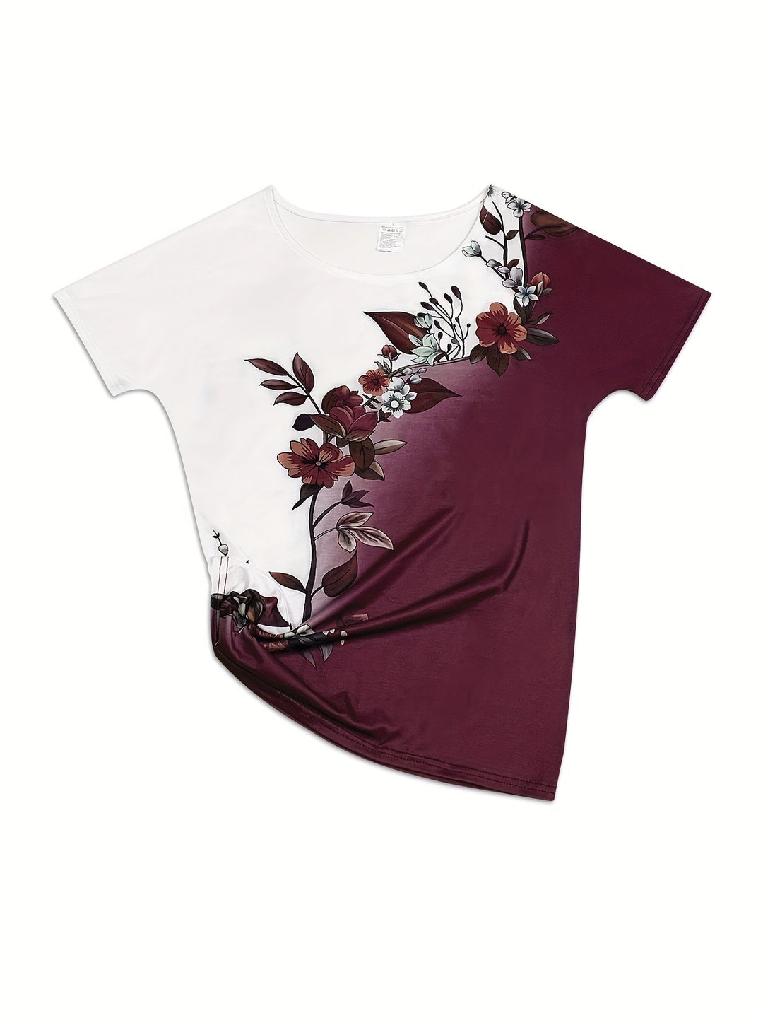 Sujey | Polera floral cuello redondo