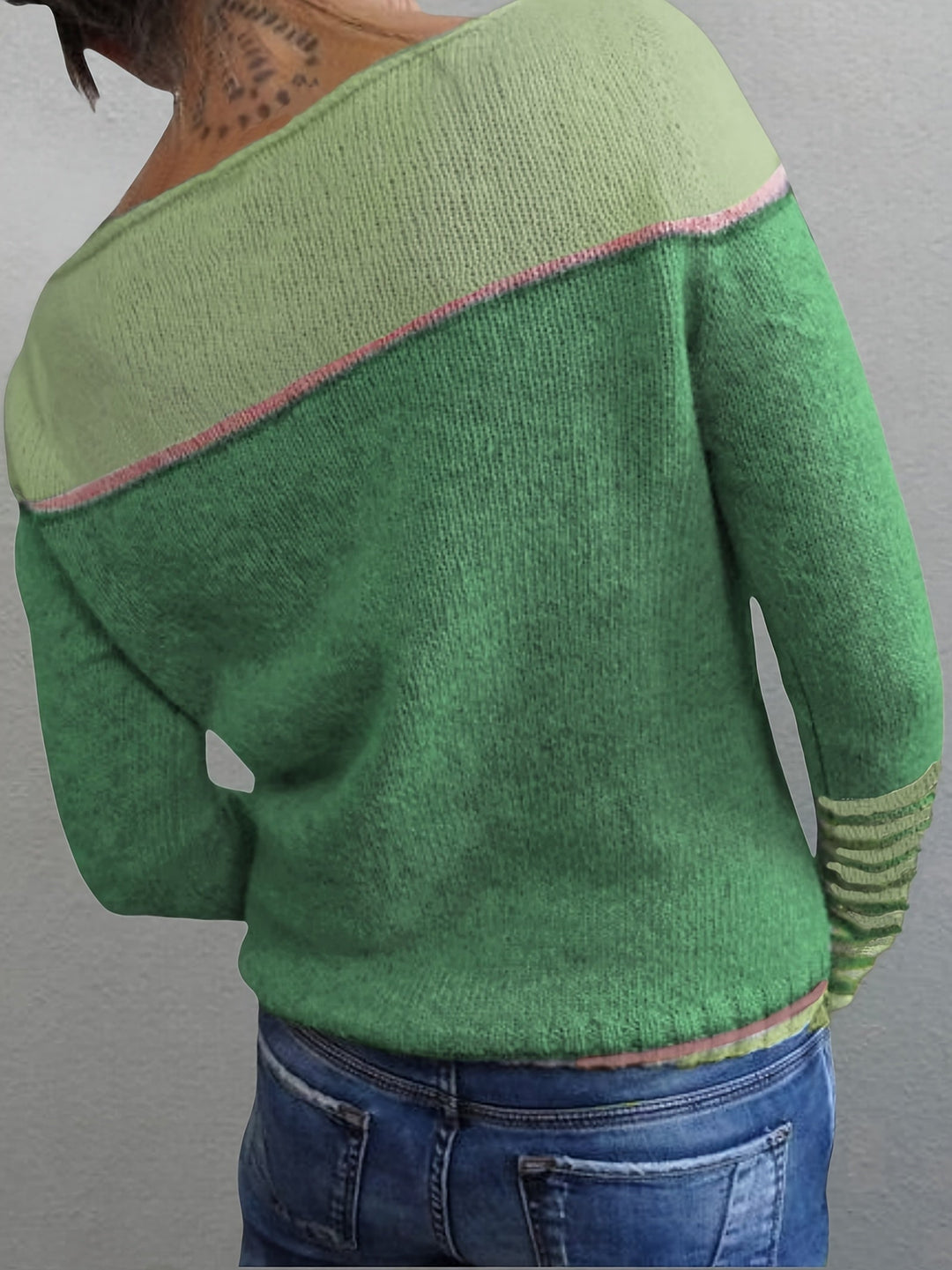 Grettel | Sweater cuello barco color block