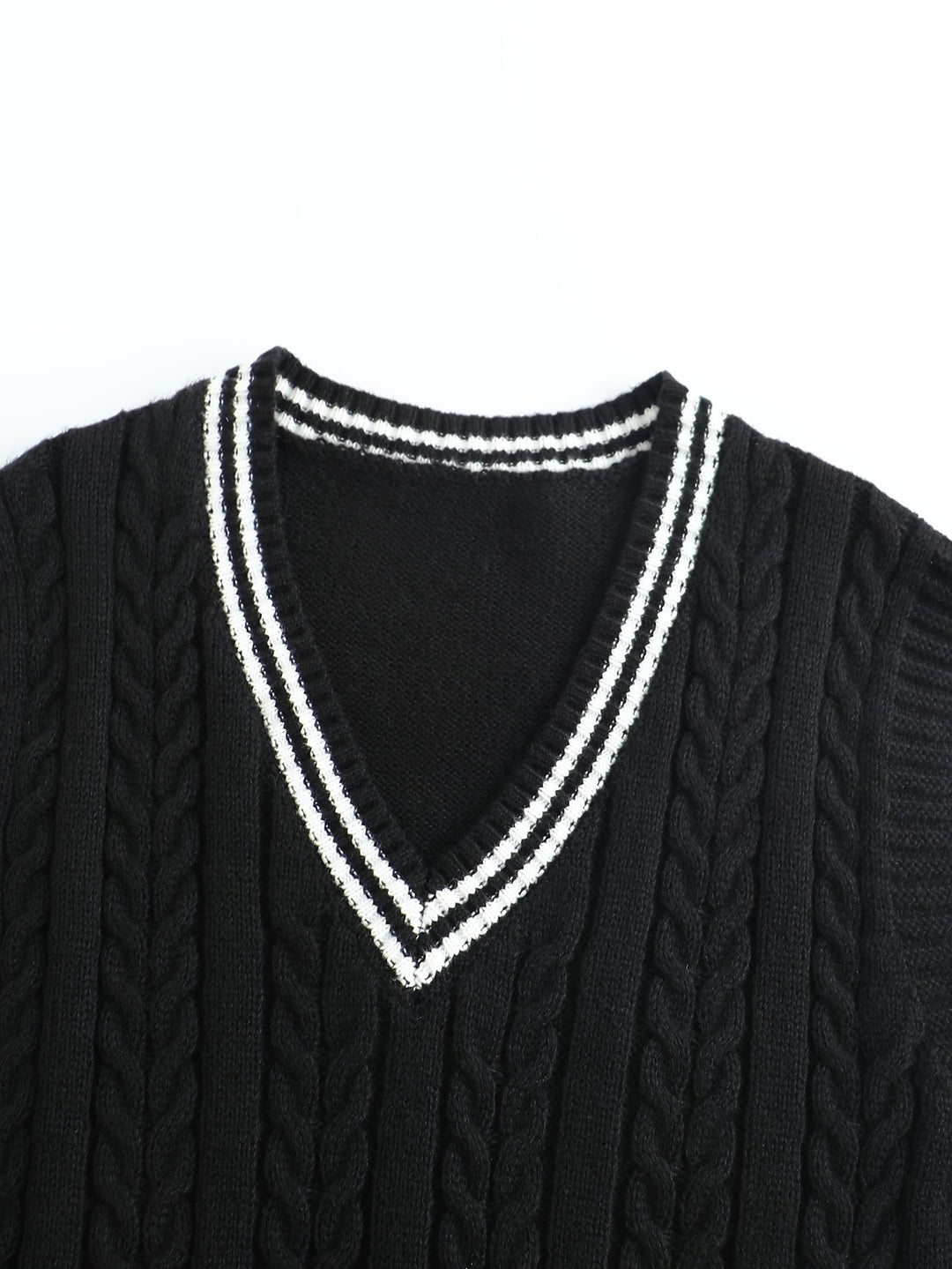 Harold | Chaleco de punto trenzado cuello V