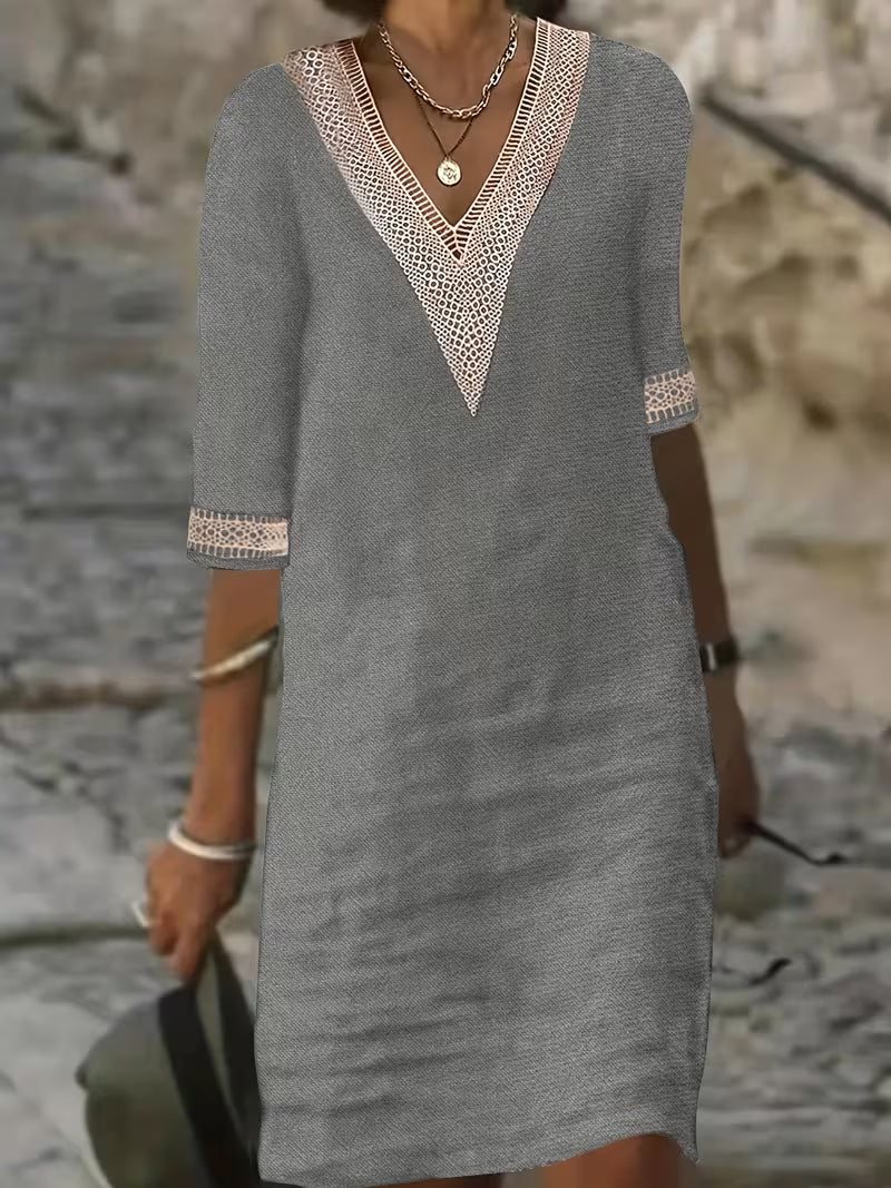 Pabla | Vestido escote en V manga media