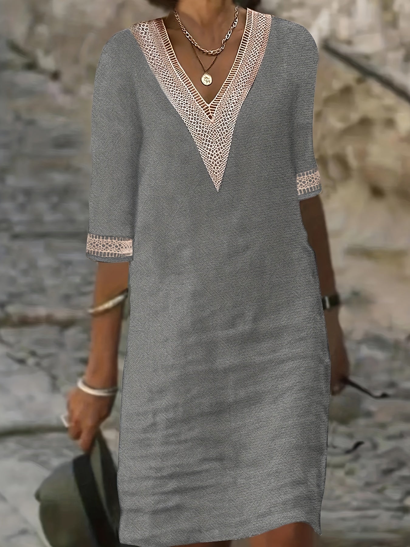 Lucía | Vestido con Cuello en V Elegante