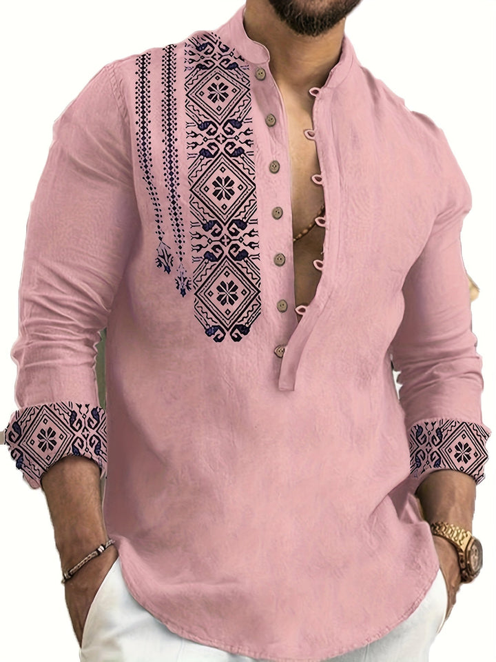 Delfín | Camisa henley manga larga con estampado