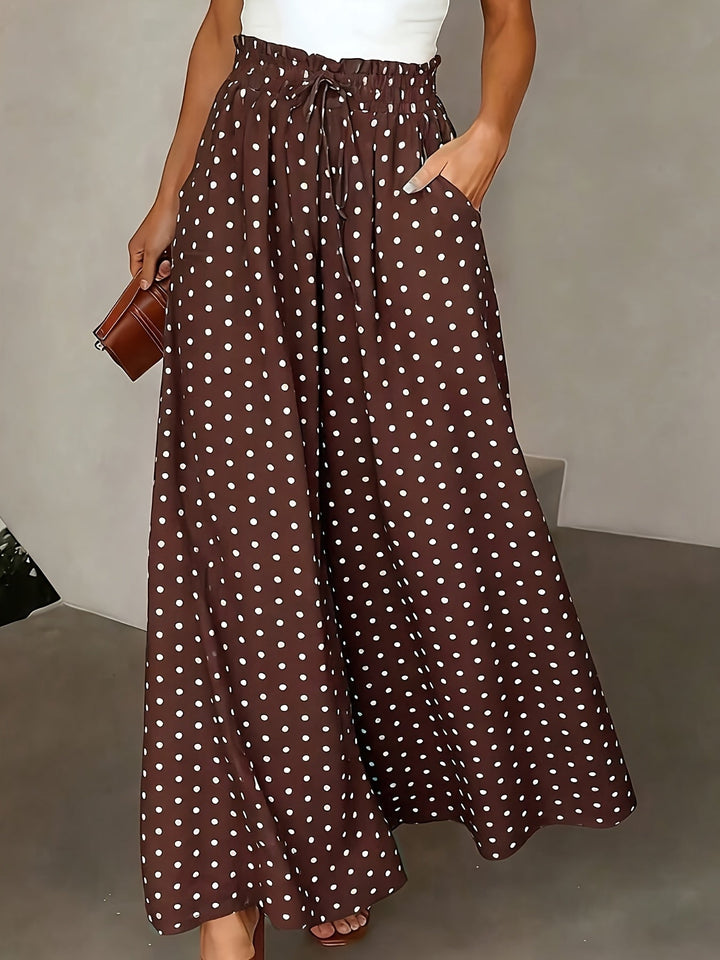 Rossana | Pantalones anchos con print de hojas