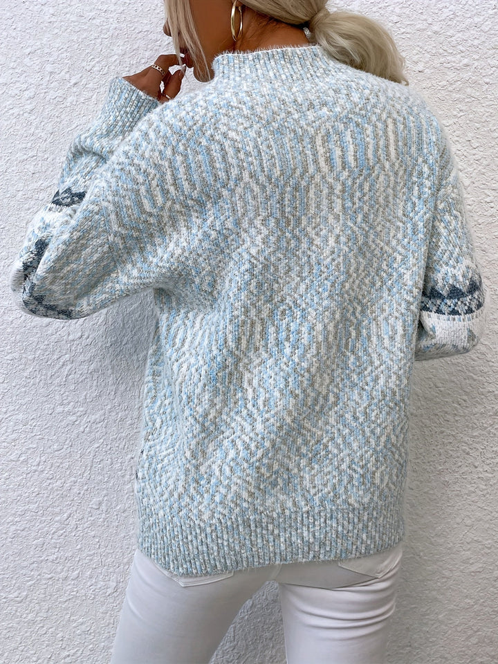 Melania | Sweater cuello alto de copos de nieve