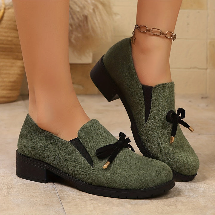 Ciriaca | Mocasines con moño y taco bajo