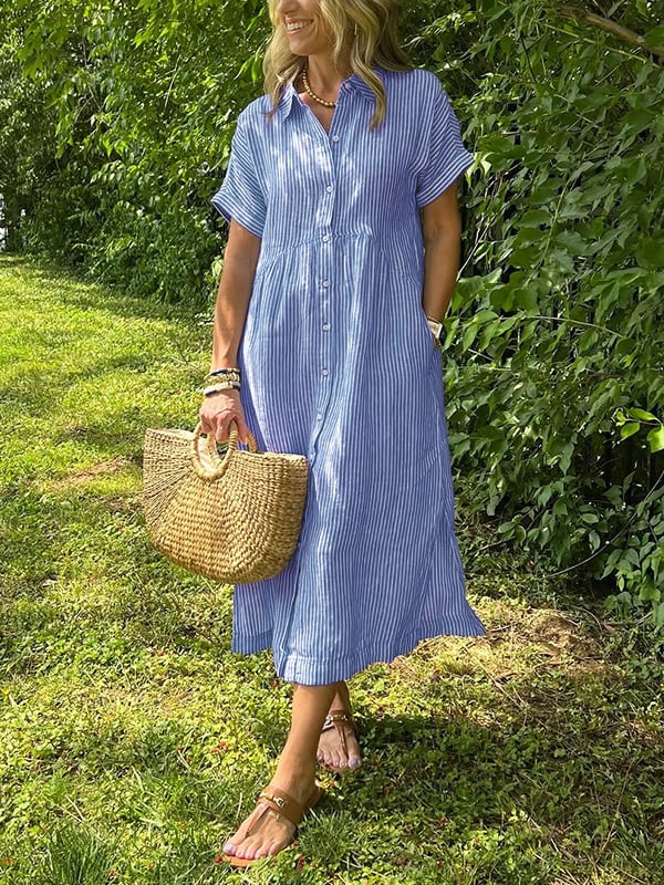 Vicenta | Vestido midi a rayas casual