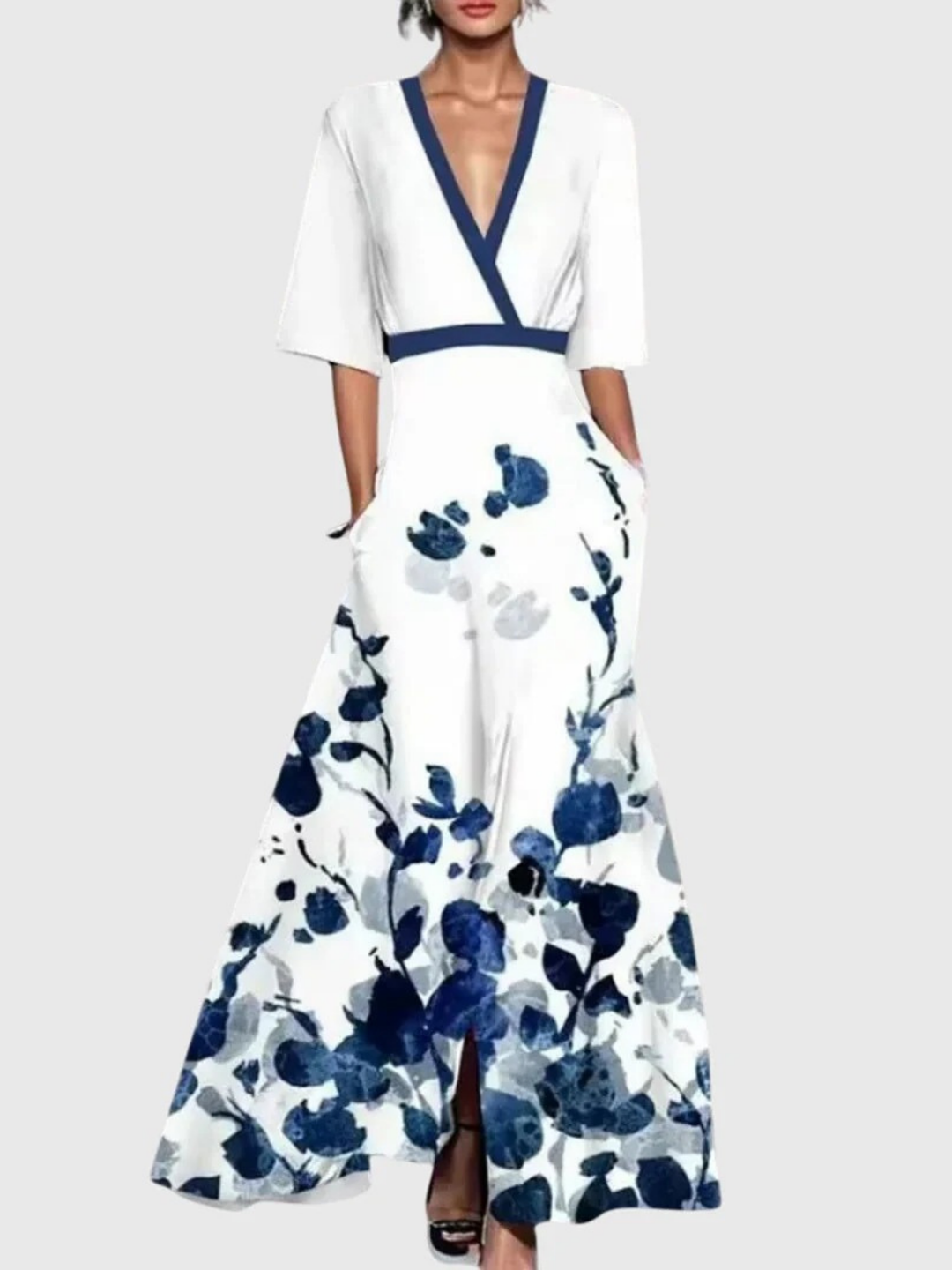Charlotte | Vestido largo floral escote V