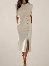 Liliana | Vestido midi con abertura lateral
