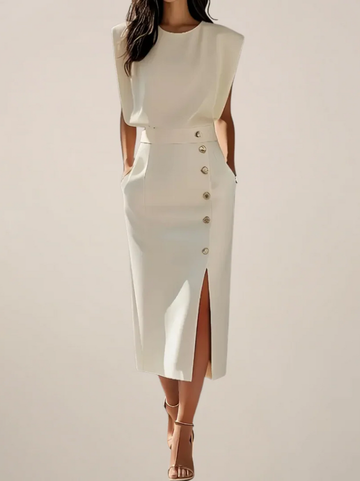 Liliana | Vestido midi con abertura lateral
