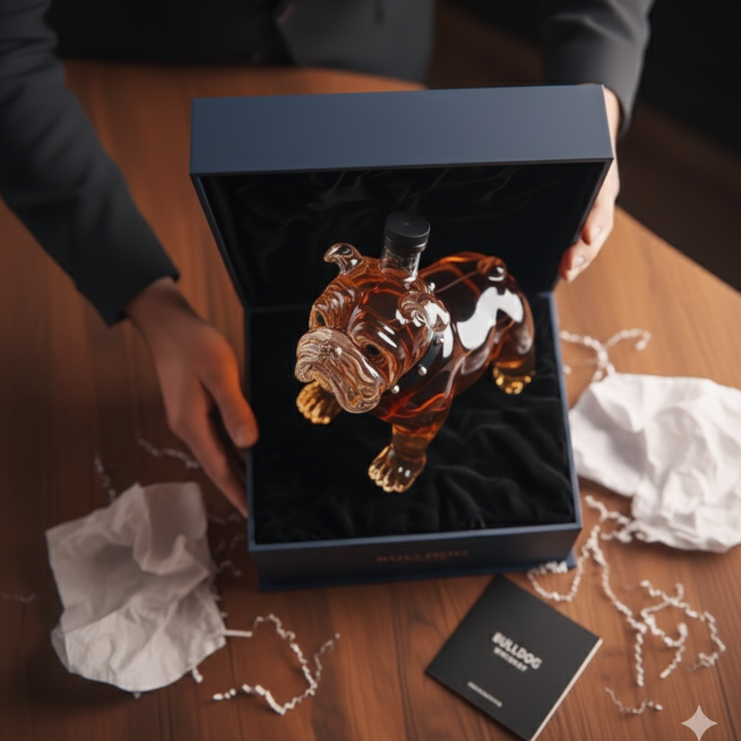 Manuel | Botella de whisky diseño bulldog