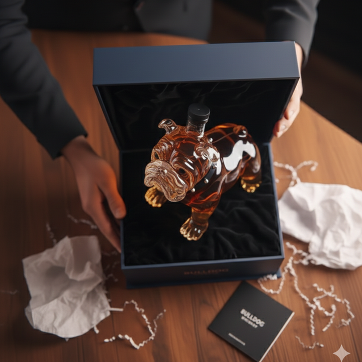 Manuel | Botella de whisky diseño bulldog