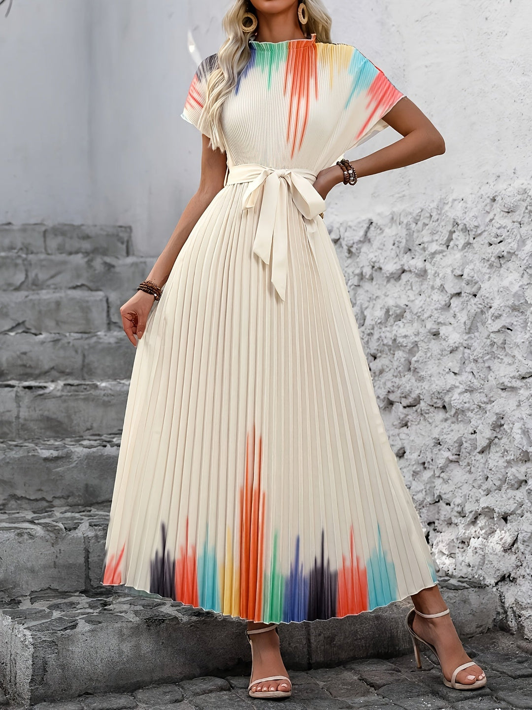 Nelly | Vestido largo plisado