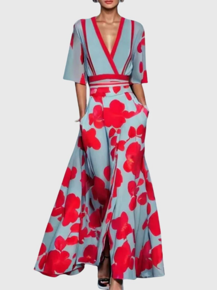 Charlotte | Vestido largo floral escote V