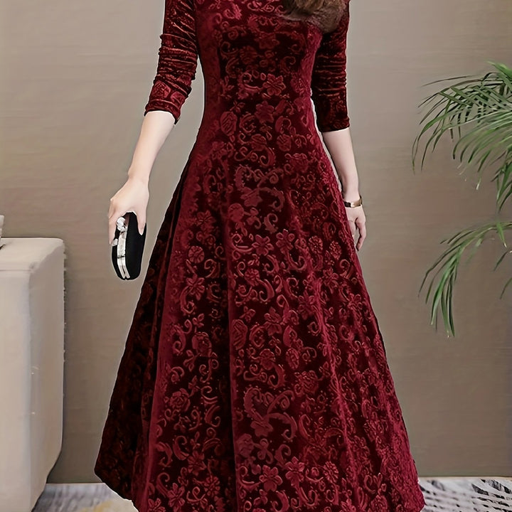Elena | Vestido midi elegante de manga larga