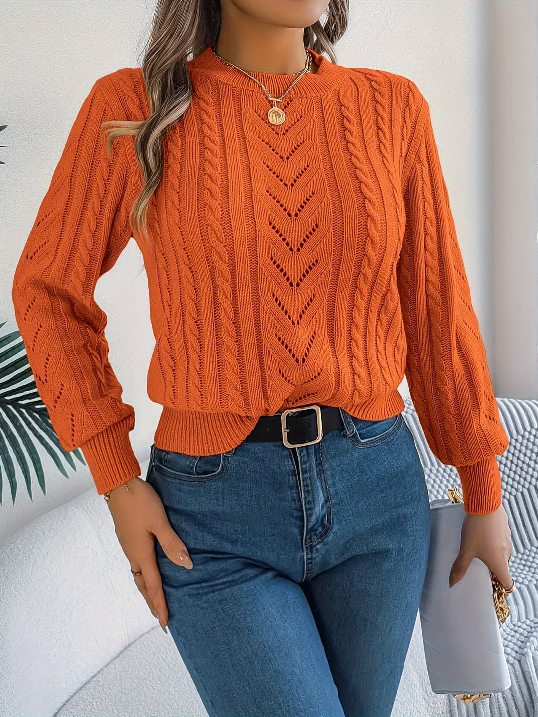 Tabita | Sweater texturado de punto trenzado