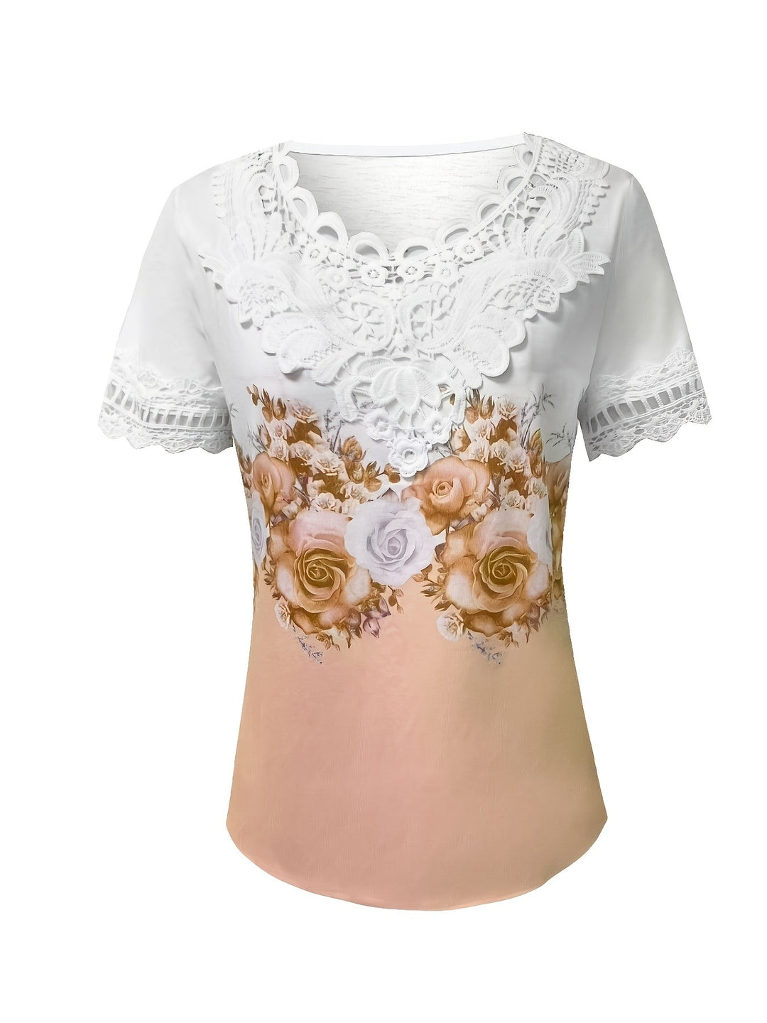 Priscila | Top con encaje y estampado floral
