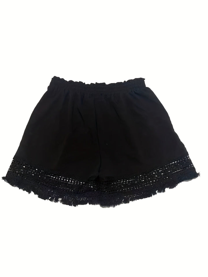 Iris | Shorts con cintura elasticada y calado