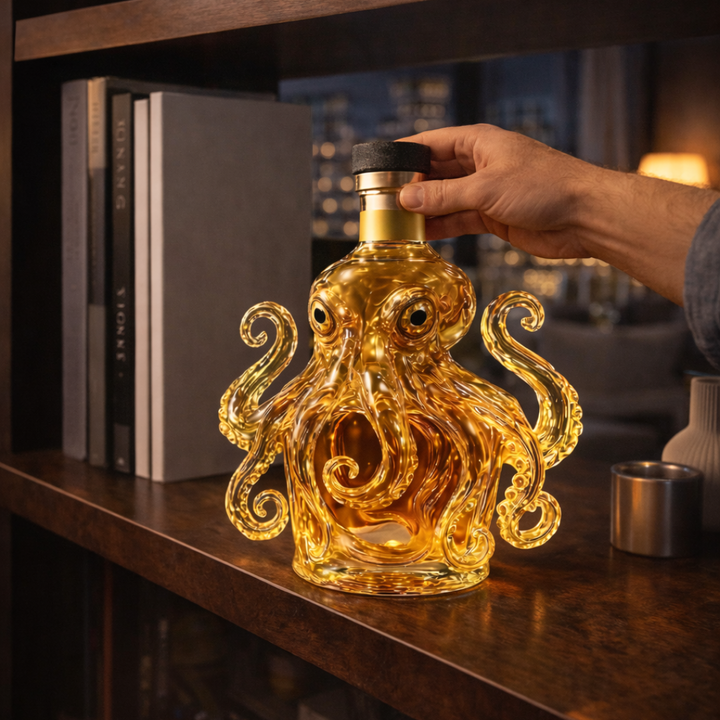 Florencio | Botella de whisky diseño pulpo