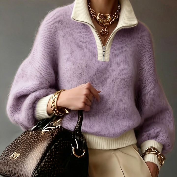 Ana | Sweater holgado con medio cierre